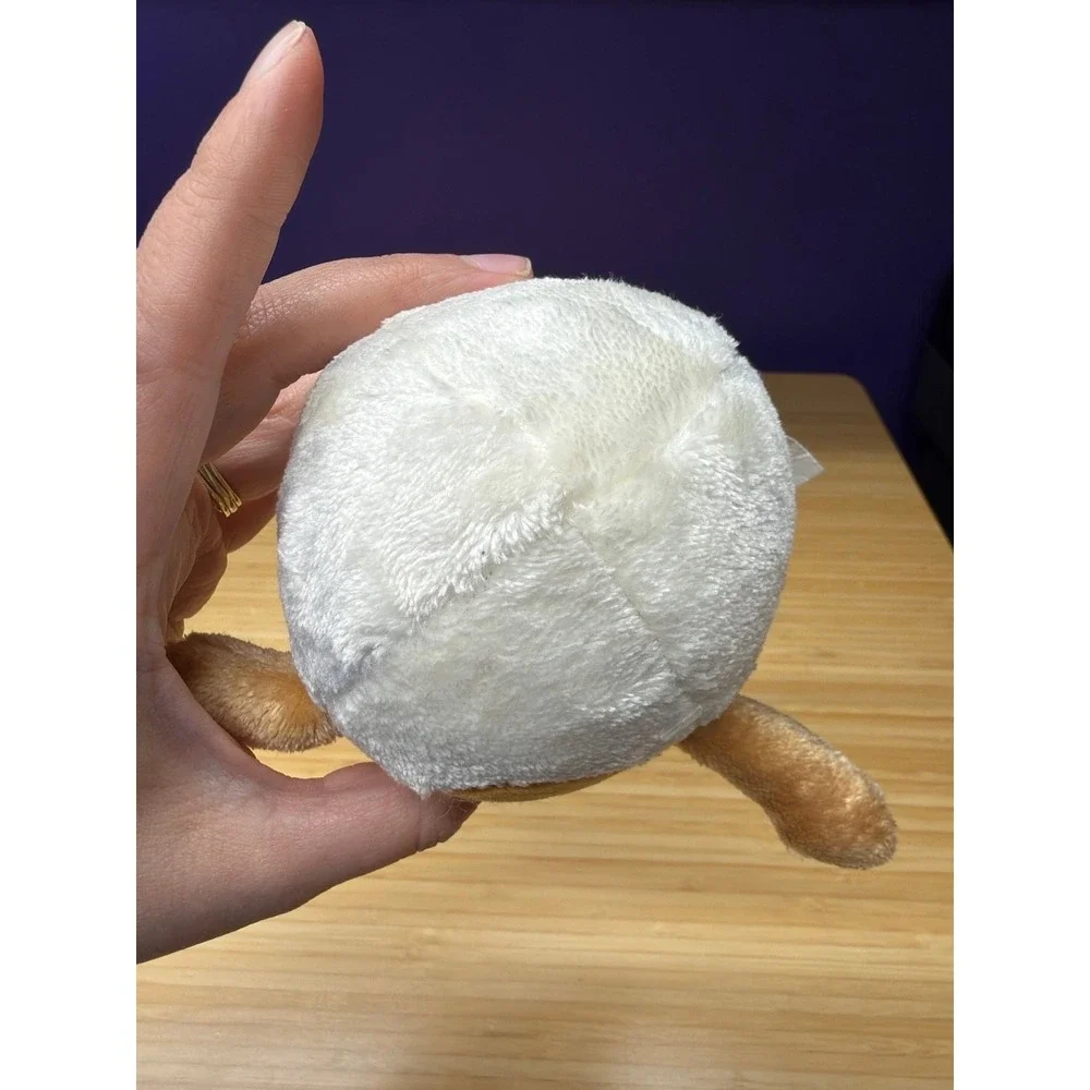 Cute‎ Smiling Fried Egg Plush Small Round Stuffed Toy White Yellow 4